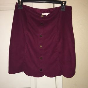 Lauren Conrad suede burgundy/magenta skirt size 6